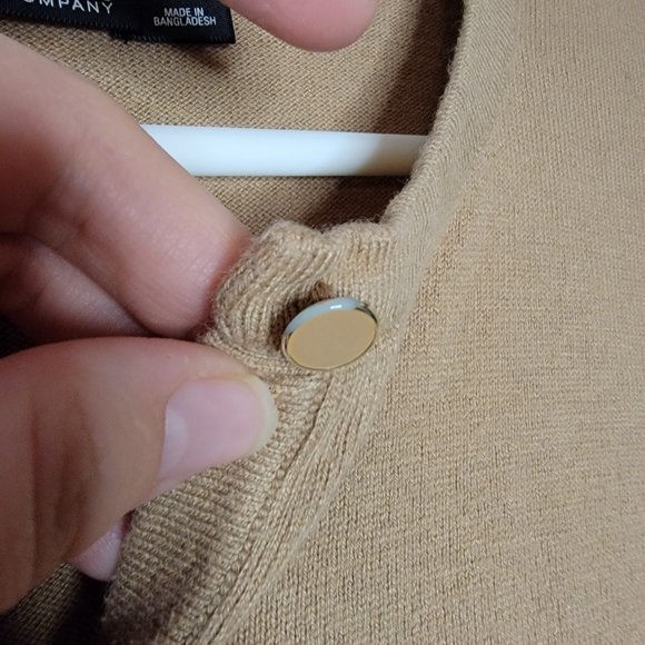 7th Avenue Design Studio Cardigan 3/4 length Tan sweater women's XL EUC beige - Picture 9 of 9